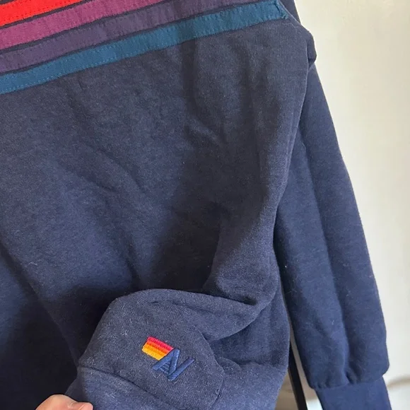 Aviator Nation Navy 5 Stripe Navy Crewneck Sweatshirt - Picture 4 of 4